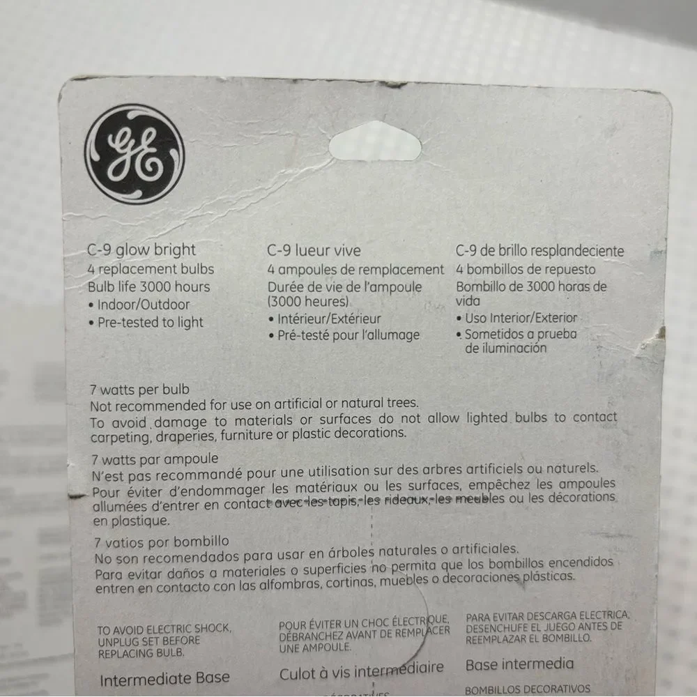GE Red 7 Watt Replacement Bulbs Intermediate Base Set of 8